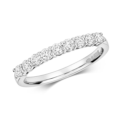 DIAMOND CLAW SET ETERNITY RING IN 18CT WHITE GOLD