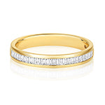 Bague d'éternité sertie de diamants baguette en or 18 carats