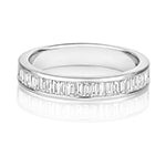 Diamant-Ewigkeitsring im Baguette-Kanalfassung-Design aus 18-karätigem Weißgold