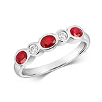 DIAMOND & RUBY RUBOVER ETERNITY RING IN 18CT WHITE GOLD