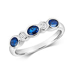DIAMOND & SAPPHIRE RUBOVER ETERNITY RING IN 18CT WHITE GOLD