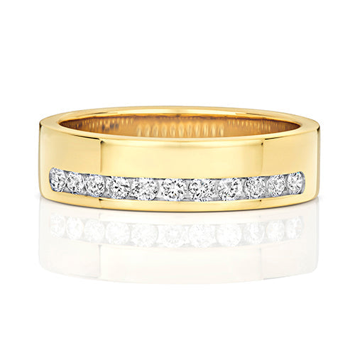 Bague demi-alliance sertie de diamants en or 18 carats