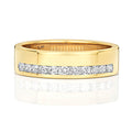 Bague demi-alliance sertie de diamants en or 18 carats