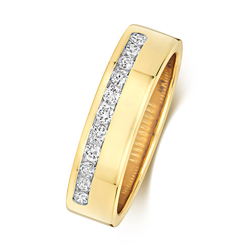 DIAMOND CHANNEL SET HALF ETERNITY RING IN 18CT GOLD