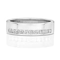 Bague demi-alliance sertie de diamants en or blanc 18 carats