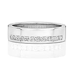 DIAMOND CHANNEL SET HALF ETERNITY RING IN 18CT WHITE GOLD