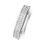 DIAMOND CHANNEL SET 2 ROW WEDDING RING IN 18CT WHITE GOLD