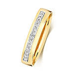 DIAMOND GRAIN SET WEDDING RING IN 18CT GOLD