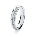 DIAMOND GRAIN SET WEDDING RING IN 18CT WHITE GOLD
