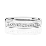 DIAMOND GRAIN SET WEDDING RING IN 18CT WHITE GOLD