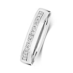 DIAMOND GRAIN SET WEDDING RING IN 18CT WHITE GOLD