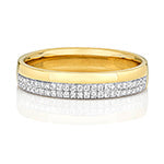 DIAMOND CLAW SET 2 ROW WEDDING RING IN 18CT GOLD