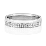 DIAMOND CLAW SET 2 ROW WEDDING RING IN 18CT WHITE GOLD