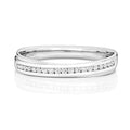 Bague de mariage croisée sertie de diamants en or blanc 18 carats