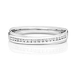 DIAMOND CHANNEL SET CROSSOVER WEDDING RING IN 18CT WHITE GOLD