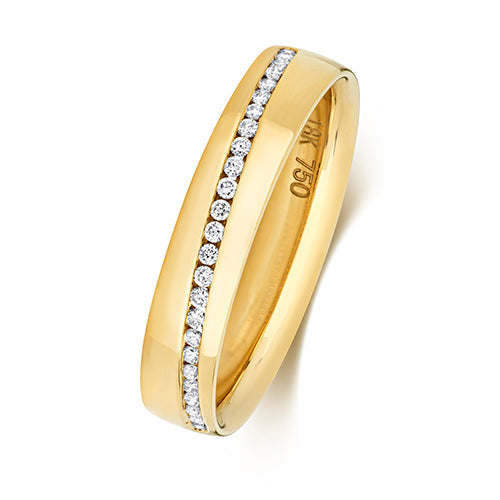 DIAMOND CHANNEL SET CROSSOVER WEDDING RING IN 18CT GOLD