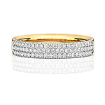 DIAMOND CLAW SET 3 ROW WEDDING RING IN 18CT GOLD
