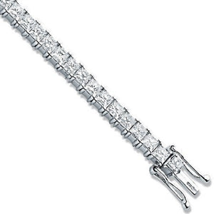 18ct White 5.00ct Princess Cut Diamond Bracelet