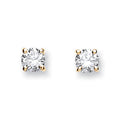 0.50ct claw set diamond stud earrings in 18ct yellow gold