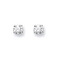 18ct White Gold 0.25ct Claw Set Diamond Stud Earrings