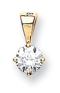  Ciondolo solitario con diamante incastonato a griffe da 0,15 ct in oro giallo 18 carati