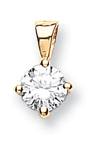18ct Yellow Gold 0.25ct Claw Set Diamond Solitaire Pendant