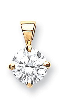 18ct Yellow Gold 0.50ct Claw Set Diamond  Solitaire Pendant