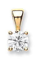 18ct Yellow Gold 0.70ct Claw Set Diamond  Solitaire Pendant