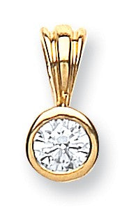 18ct Yellow Gold 0.15ct Rubover Set Diamond Solitaire Pendant