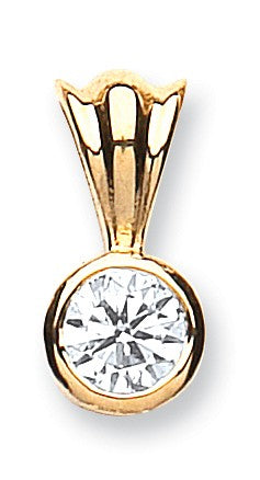 18ct Yellow Gold 0.50ct Rubover Set Diamond Solitaire Pendant