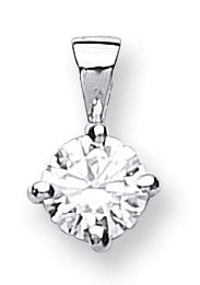 18ct White Gold 0.25ct Claw Set Diamond Solitaire Pendant