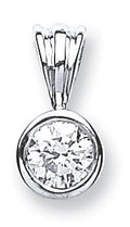 18ct White Gold 0.25ct Rubover Set Diamond Solitaire Pendant