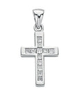  Croce con diamanti bianchi da 0,44 ct in oro 18 ct e diamanti da principessa