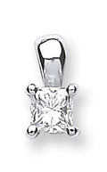 18ct White Gold 0.25ct H/VS Princess Cut Diamond Pendant