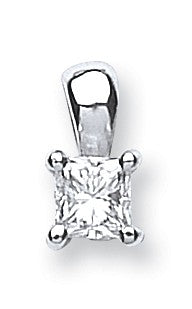 18ct White Gold 0.25ct H/VS Princess Cut Diamond Pendant