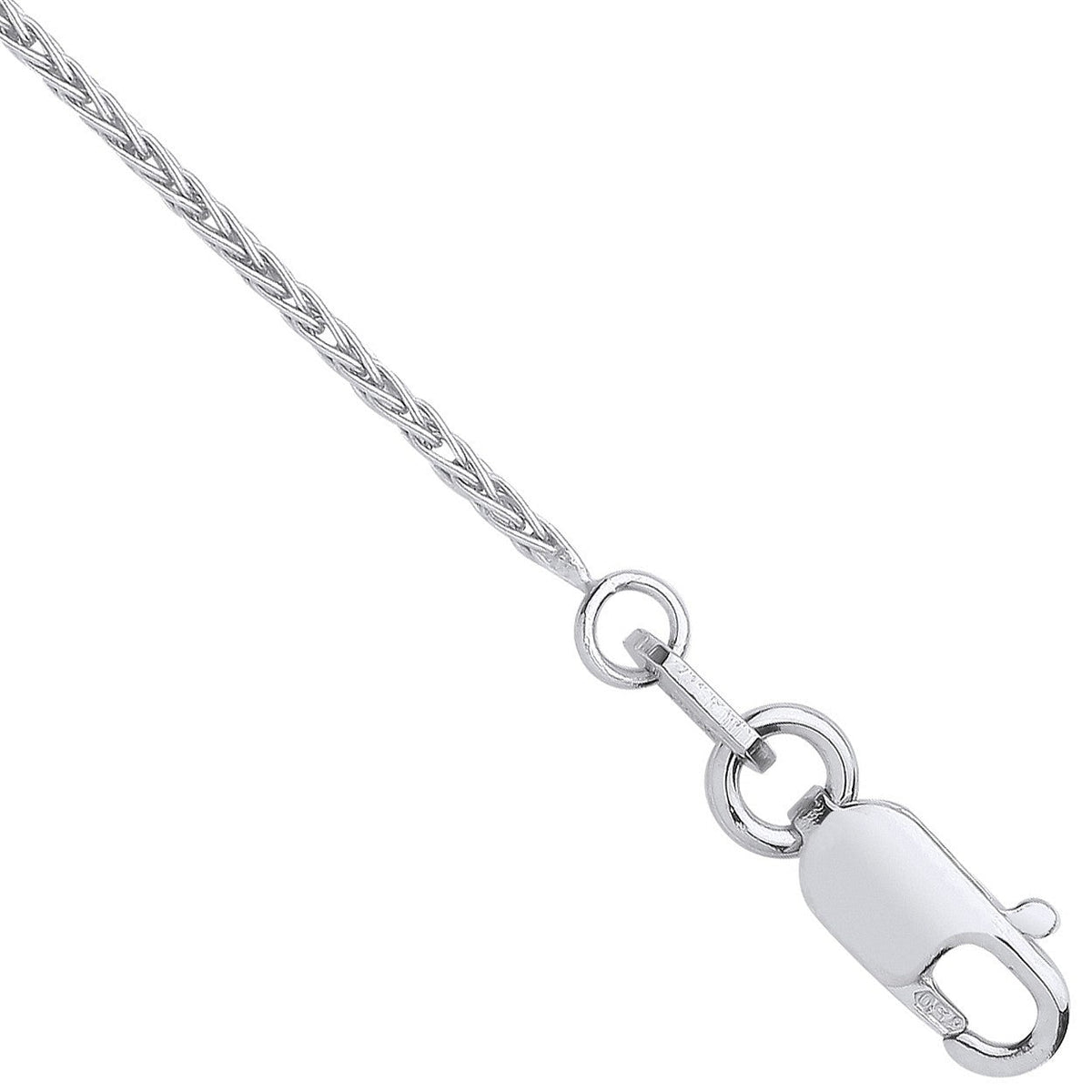  Catena Spiga in oro bianco 18 carati da 1,0 mm