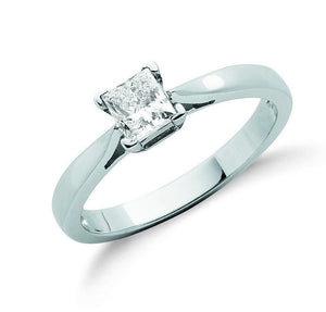 18ct White Gold 0.50ct Princess Cut Diamond Engagement Ring