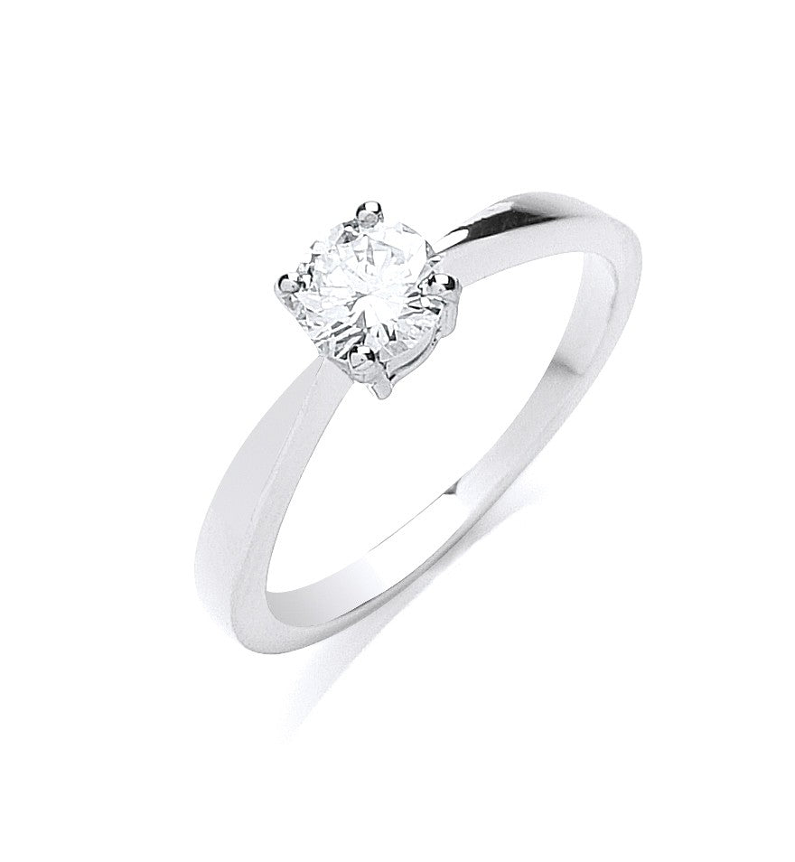 0.50ct diamond engagement ring in 18ct white gold