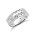 18ct White Gold 1.20ct 2 Row Princess Cut Diamond Eternity Ring
