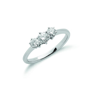 18ct White Gold 0.50ct Diamond Trilogy Ring