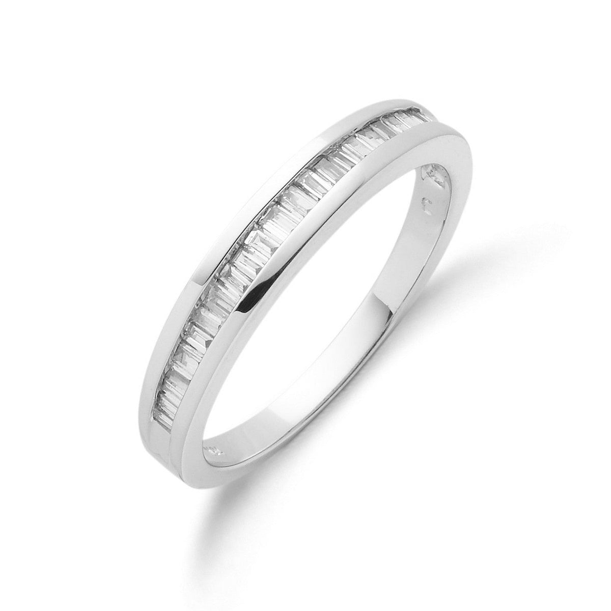 18ct white gold 0.25ctw baguette diamond eternity ring