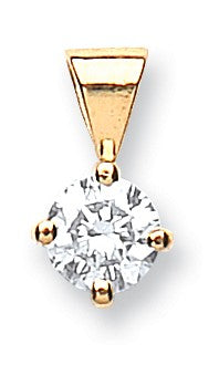 18ct Yellow Gold 0.35ct Claw Set Diamond Solitaire Pendant