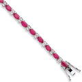 Bracelet en or blanc 18 carats, diamants et rubis de 6 carats