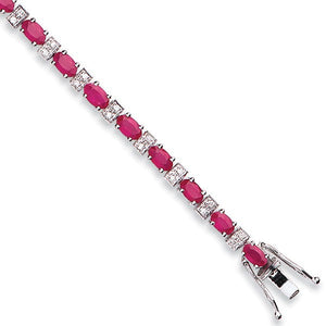 18ct White Gold Diamond & 6.00ct Ruby Bracelet
