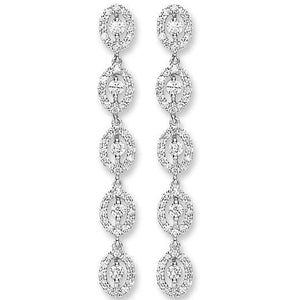 18ct White Gold 1.25ct Diamond Drop Earrings