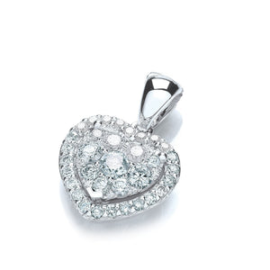 18ct White Gold 0.40ct Diamond Heart Pendant