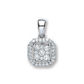 18ct White Gold 0.20ct Diamond Square Pendant