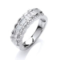 18ct white gold diamond half eternity ring with a 0.75ct