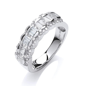 18ct White Gold  0.75ctw Diamond Half Eternity Ring