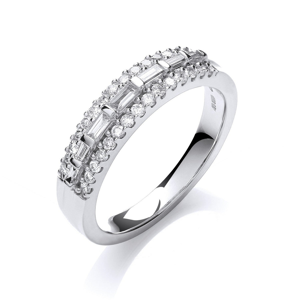 18ct white gold half eternity ring